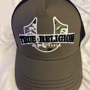 True Religion Olive and Black Trucker Cap